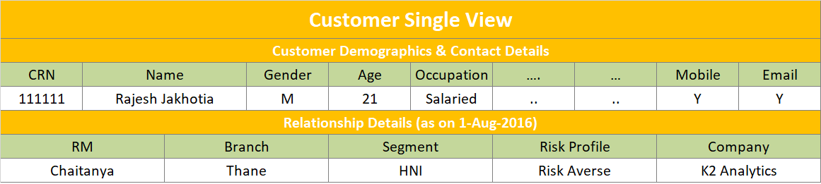 Customer Single View Snippet 1