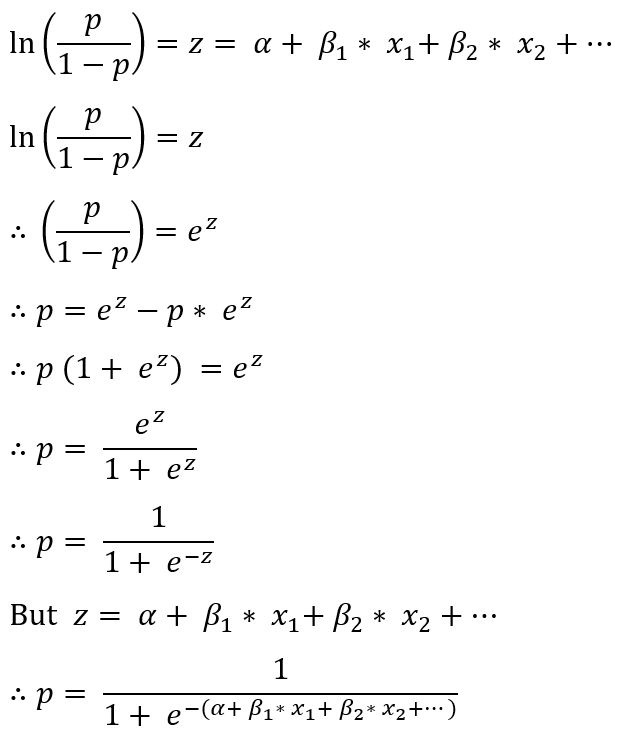 Logistic Regression Sigmoid Function