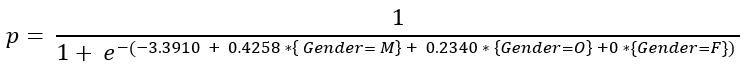 Logistic Regression Model Equation